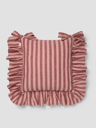 Rhubarb & Rose Linen Blend Frill Seat Pad