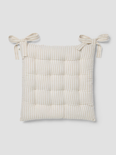 Oatmeal Stripe Linen Blend Seat Pad