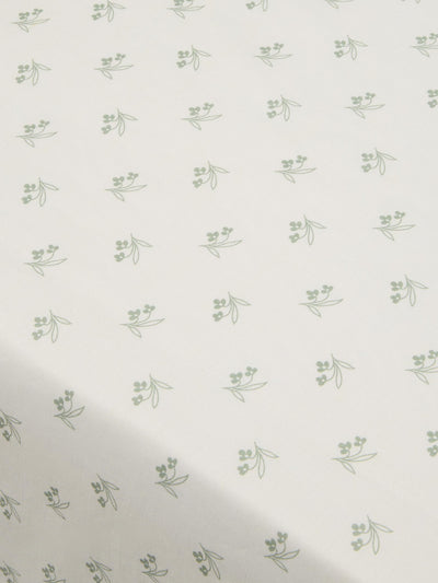 Mellow Green Martha Floral Frill Linen Blend Tablecloth - alternate image