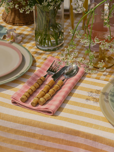 Dusty Pink & Rose Gingham Linen Blend Napkins Set of 4 - alternate image