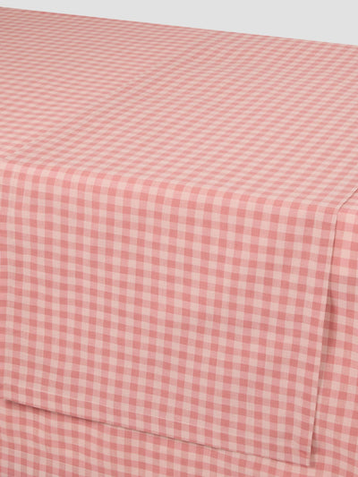 Dusty Pink & Rose Gingham Linen Blend Table Runner