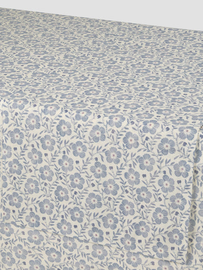 Dusk Blue Folk Floral Linen Blend Runner - alternate image