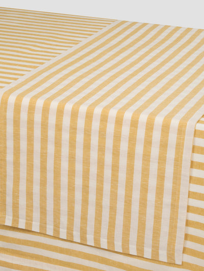 Honey Pembroke Stripe Linen Blend Table Runner