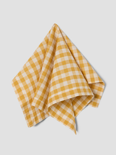 Honey Gingham Linen Blend Napkins Set of 4 - alternate image