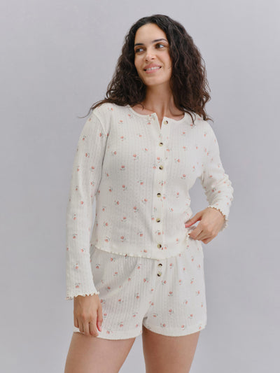 Posy Bud Pointelle Shorts - alternate image