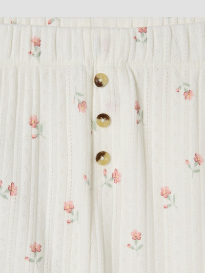 Posy Bud Pointelle Trouser button detail