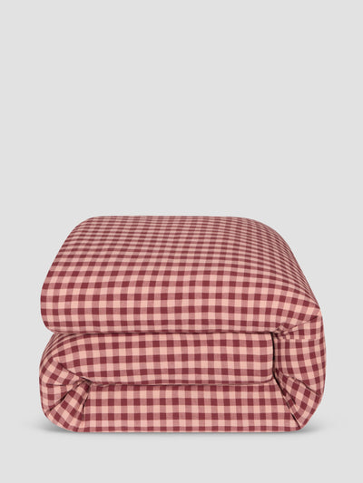 Rhubarb & Rose Pembroke Gingham Linen Blend Duvet Cover