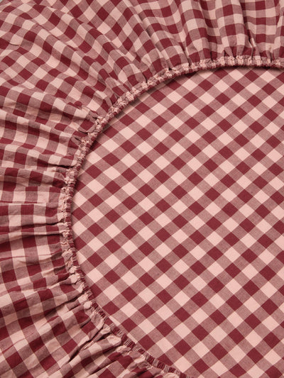 Rhubarb & Rose Pembroke Gingham Linen Blend Fitted Sheet - alternate image