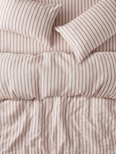 Pearl Walderton Stripe 100% Linen Duvet Cover
