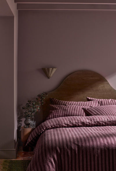 Berry Walderton Stripe 100% Linen Duvet Cover - alternate image