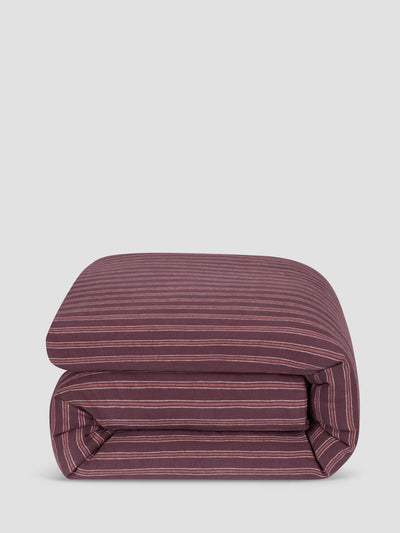 Berry Walderton Stripe 100% Linen Duvet Cover