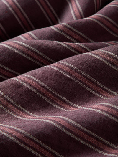Berry Walderton Stripe 100% Linen Bedding Detail