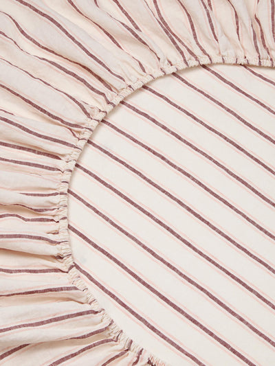 Pearl Walderton Stripe 100% Linen Fitted Sheet