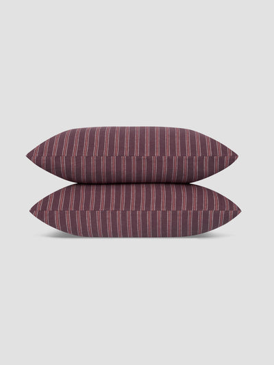 Berry Walderton Stripe 100% Linen Pillowcases (Pair)