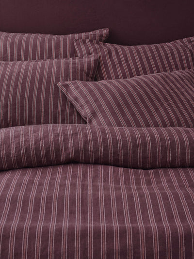 Berry Walderton Stripe 100% Linen Pillowcases (Pair)