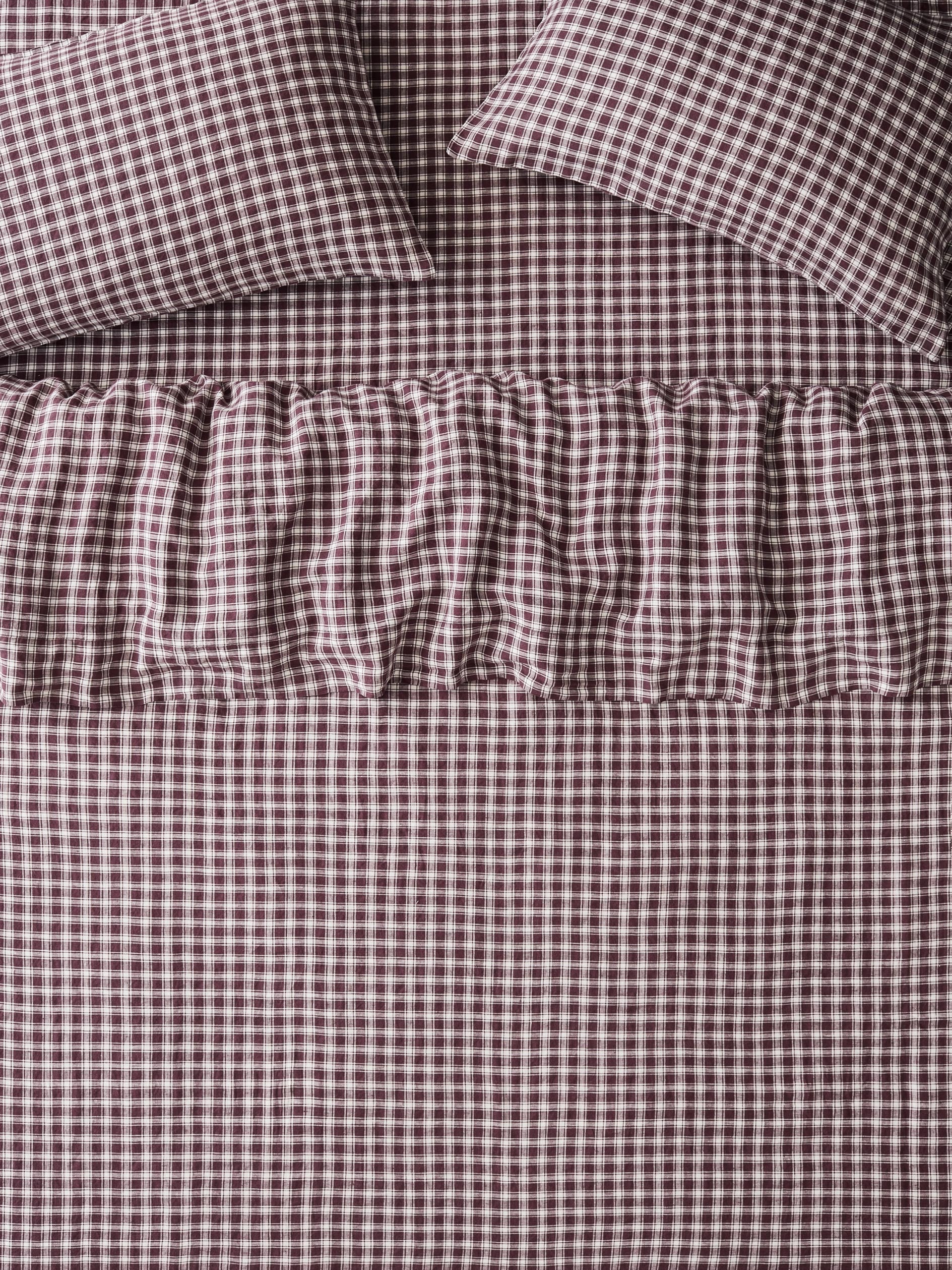 Berry Heritage Gingham 100% Linen Duvet Cover