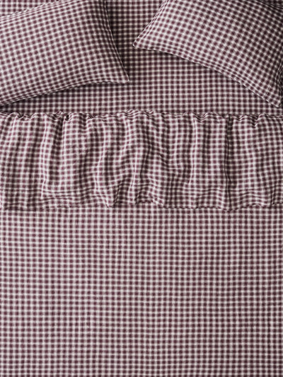 Berry Heritage Gingham 100% Linen Duvet Cover