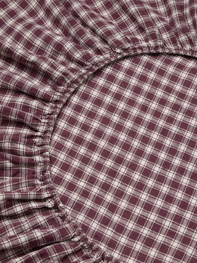 Berry Heritage Gingham 100% Linen Fitted Sheet