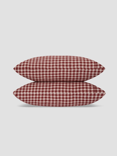 Rhubarb Heritage Gingham 100% Linen Pillowcases (Pair) - alternate image