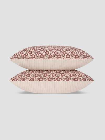 Rhubarb Folk Floral Linen Blend Pillowcases (Pair) - alternate image