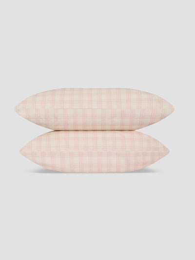 Mindful Cream Hedgerow Check Cotton Pillowcases (Pair) - alternate image