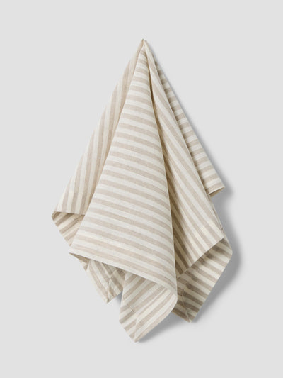 Oatmeal Stripe Linen Blend Napkins Set of 4 - alternate image