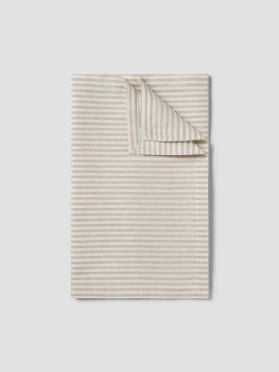 Oatmeal Stripe Linen Blend Table Runner