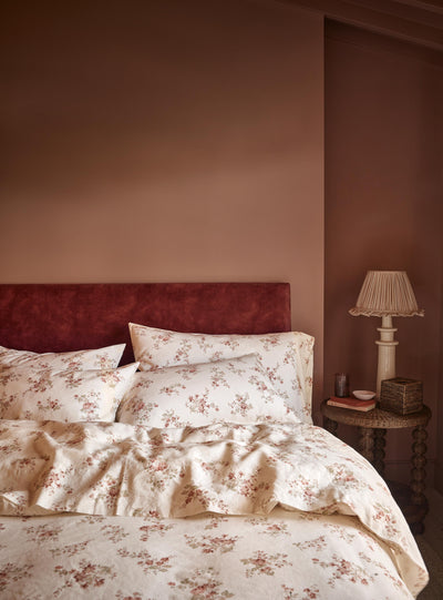 Dusty Pink Heirloom Rose Linen Blend Duvet Cover