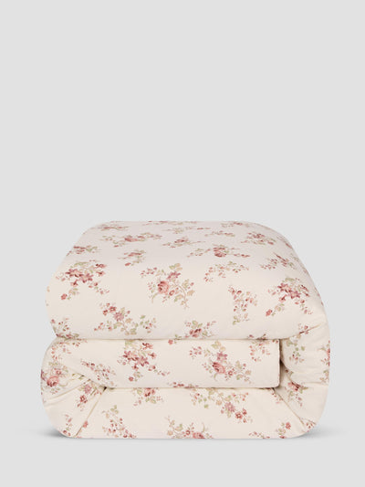 Dusty Pink Heirloom Rose Linen Blend Duvet Cover - alternate image