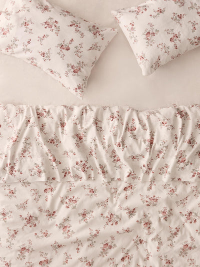 Dusty Pink Heirloom Rose Linen Blend Duvet Cover