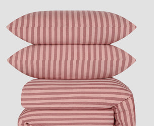 Rhubarb & Rose Pembroke Stripe Cotton Duvet Set