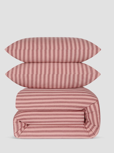 Rhubarb & Rose Pembroke Stripe Cotton Duvet Set