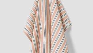 Warm Clay Somerley Stripe Linen Blend Tea Towel