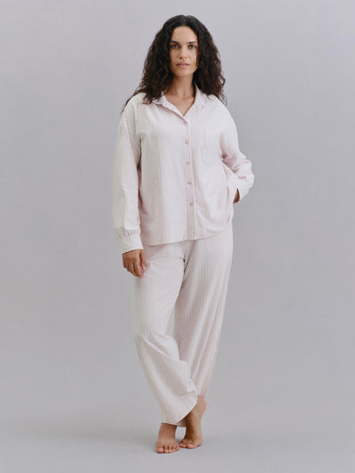 Rose Stripe Peter Pan Cotton Jersey Trouser Set
