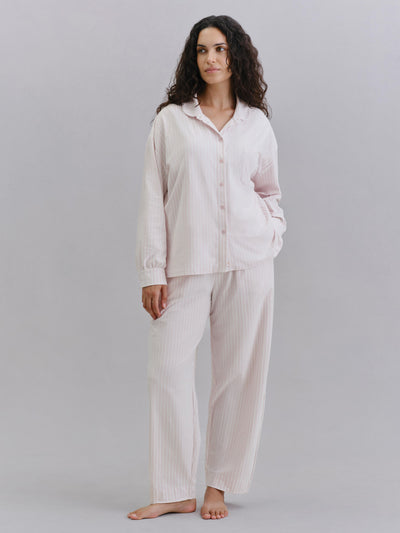 Rose Stripe Peter Pan Cotton Jersey Trouser Set