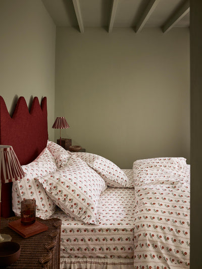 White Woodland Stripe Cotton bedding 