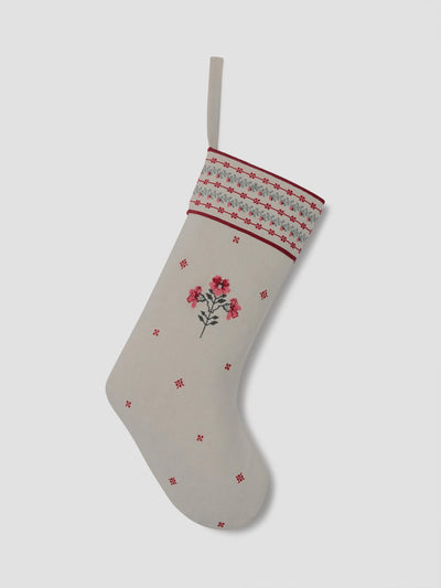 Oatmeal Cross Stitch Tapestry Linen Blend Stocking