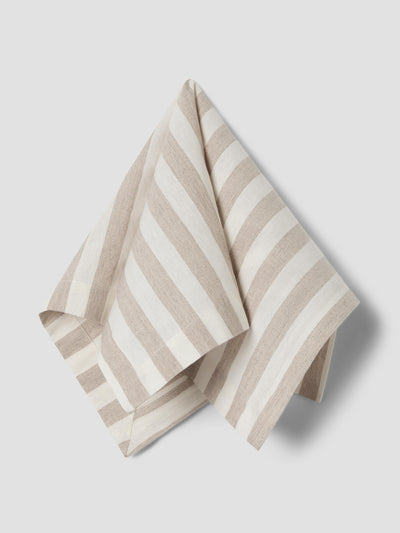 Oatmeal Pembroke Stripe Linen Blend Napkins Set of 4