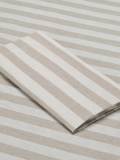 Oatmeal Pembroke Stripe Linen Blend Napkins Set of 4