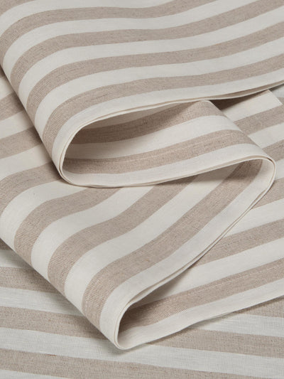 Oatmeal Pembroke Stripe Linen Blend Table Runner
