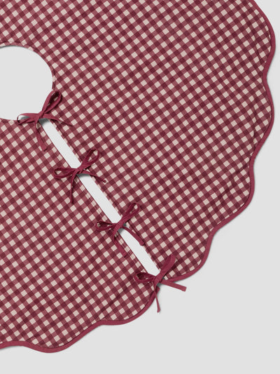 Rhubarb Gingham Linen Blend Tree Skirt - alternate image