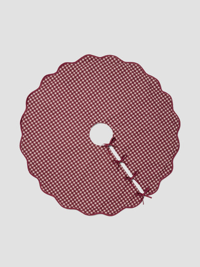 Rhubarb Gingham Linen Blend Tree Skirt