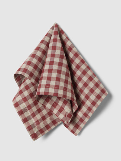 Rhubarb Gingham Linen Blend Napkins Set of 4