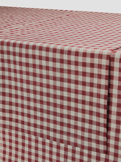 Rhubarb Gingham Linen Blend Table Runner