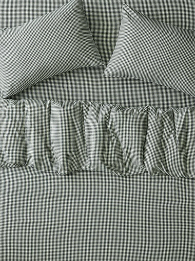 Pine Green Gingham Brushed Cotton Duvet Set - alternate image