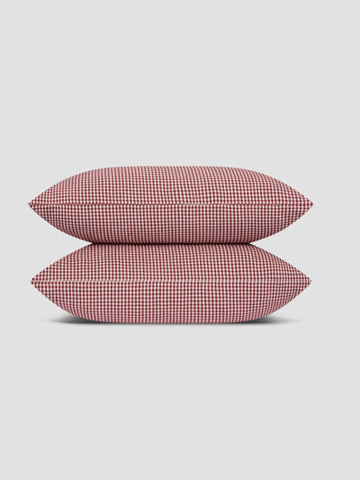 Rhubarb Gingham Brushed Cotton Pillowcases (Pair) - alternate image
