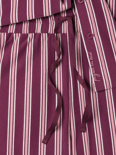 Berry Walderton Stripe Peter Pan Cotton Jersey Trouser Set detail