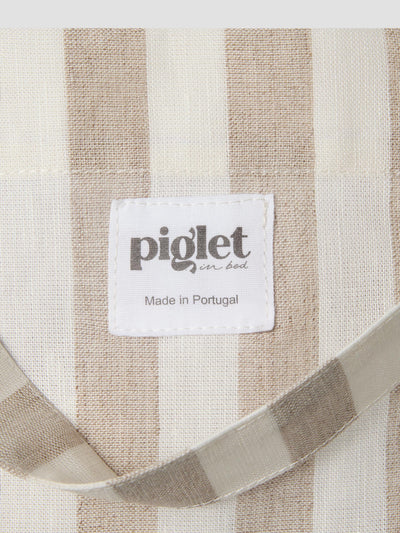 Oatmeal Pembroke Stripe Linen Blend Tote Bag - alternate image