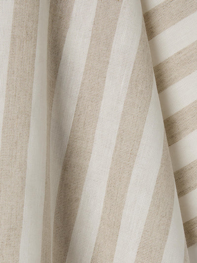 Oatmeal Pembroke Stripe Linen Blend Tea Towel detail