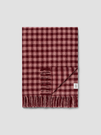 Rhubarb & Rose Pembroke Gingham Wool Blanket